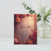 Elegant Red and Pink Wedding Roses Briefkaart (Staand voorkant)