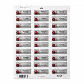 Elegant Red and Silver Christmas Ornaments Etiket (Full Sheet)