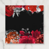 Elegant Red and Silver Flowers Birthday Party Bedankjes Labels (Achterkant)