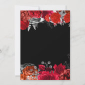 Elegant Red and Silver Flowers Birthday Party Bedankkaart (Achterkant)