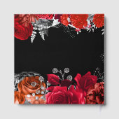 Elegant Red and Silver Flowers Birthday Party Gastenboek (Achterkant)