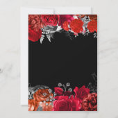 Elegant Red and Silver Flowers Birthday Party Kaart (Achterkant)