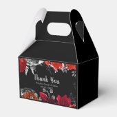 Elegant Red and Silver Flowers Sweet Sixteen  Bedankdoosjes (Voorkant Zijde)