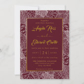 Elegant Red and White Pattern Weddenschap Save The Date (Voorkant)