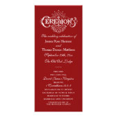 Elegant Red and White Wedding Ceremony Programma's (Voorkant)