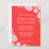 Elegant Red and White Wedding Invitations Kaart (Voorkant)