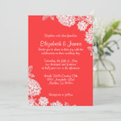 Elegant Red and White Wedding Invitations Kaart (Staand voorkant)