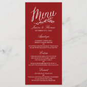 Elegant Red and White Wedding Menu Sjablonen (Voorkant)