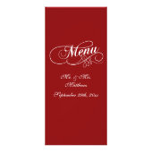 Elegant Red and White Wedding Menu Sjablonen (Achterkant)