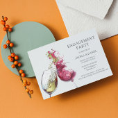 Elegant Red and White Wine Dance Engagement Party Kaart