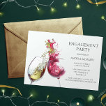 Elegant Red and White Wine Dance Engagement Party Kaart<br><div class="desc">nodigt gasten uit om je verloving te vieren met onze stijlvolle uitnodigingen van de verlovingspartij voor wijn, met een witte wijnglas en rode wijnglazen illustratie met een man en een vrouw die dansen uit wijn. De tekst "verlovingspartij" is populair in typografie. Voeg uw gebeurtenisdetails toe door de tekst in de...</div>
