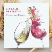 Elegant Red and White Wine Dance Event Coordinator Vierkante Visitekaartje