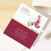 Elegant Red and White Wine Dance Event Coordinator Visitekaartje