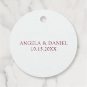 Elegant Red and White Wine Dance Wedding Bedankjes Labels (Achterkant)