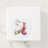Elegant Red and White Wine Dance Wedding Bedankjes Labels (In situ)