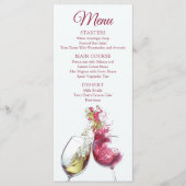 Elegant Red and White Wine Dance Wedding Menu (Voorkant)