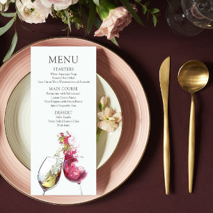 Elegant Red and White Wine Dance Wedding Menu