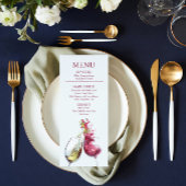 Elegant Red and White Wine Dance Wedding Menu