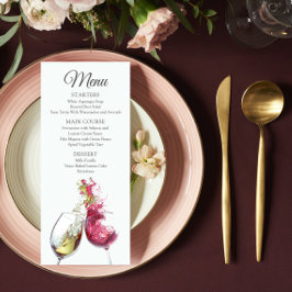 Elegant Red and White Wine Dance Wedding Menu