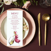 Elegant Red and White Wine Dance Wedding Menu