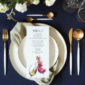 Elegant Red and White Wine Dance Wedding Menu