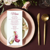 Elegant Red and White Wine Dance Wedding Menu