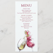 Elegant Red and White Wine Dance Wedding Menu (Voorkant)