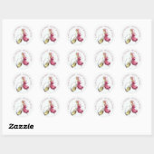 Elegant Red and White Wine Dance Wedding Ronde Sticker (Vel)