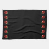 Elegant Red Apples op Black Kitchen Towel Theedoek (Horizontaal)