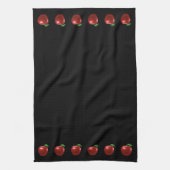 Elegant Red Apples op Black Kitchen Towel Theedoek (Verticaal)