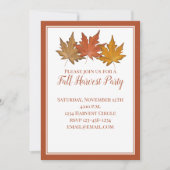 Elegant Red Autumn Fall Leaves Classic Harvest Kaart (Voorkant)