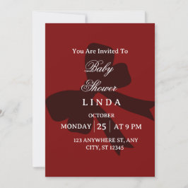 Elegant Red Baby Shower Invitation  Kaart