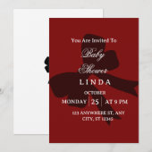 Elegant Red Baby Shower Invitation  Kaart (Voorkant / Achterkant)