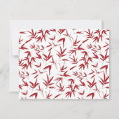 Elegant Red Bamboo & Double Gelukkig Chinees Save The Date (Achterkant)