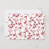 Elegant Red Bamboo & Double Gelukkig Chinese RSVP Kaartje (Achterkant)