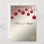 Elegant Red Bauble Corporate Kerstparty Kaart (Achterkant)