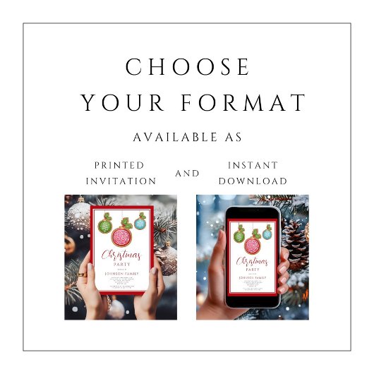 Elegant Red Bauble - Uitnodiging voor kerstfeestda