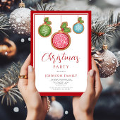 Elegant Red Bauble - Uitnodiging voor kerstfeestda