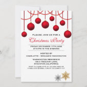 Elegant Red Bauble - Uitnodiging voor kerstfeestda (Voorkant)