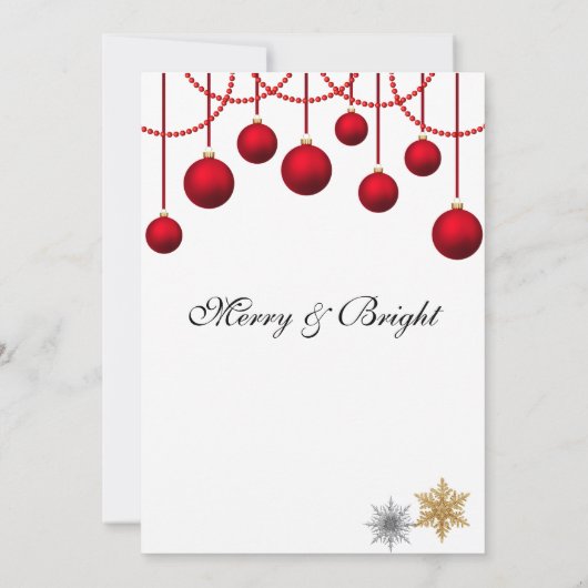 Elegant Red Bauble - Uitnodiging voor kerstfeestda (Achterkant)