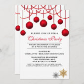 Elegant Red Bauble - Uitnodiging voor kerstfeestda (Voorkant / Achterkant)