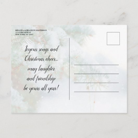 Elegant Red Baubles en Bells Holiday Party Uitnodiging Briefkaart (Achterkant)