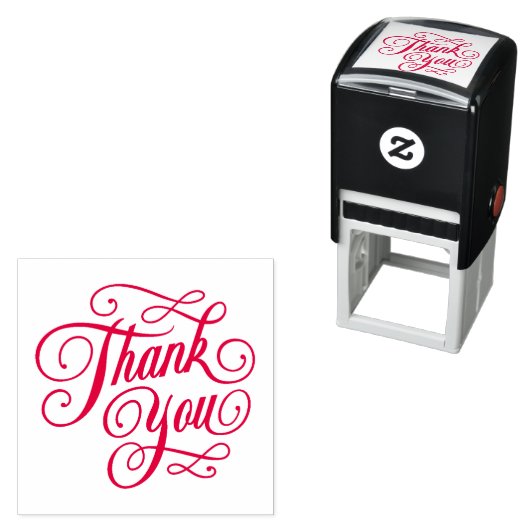 Elegant Red Bedankt script Zelfinktende Stempel (In situ)