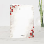 Elegant Red Berries Family Photo Christmas Holiday Feestdagen Kaart (Achterkant)