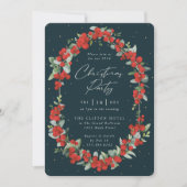 Elegant Red Berry + Eucalyptusfeestdag Kaart (Voorkant)