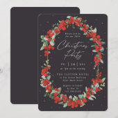 Elegant Red Berry + Eucalyptusfeestdag Kaart (Voorkant / Achterkant)
