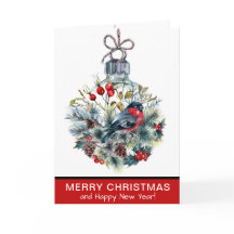 Elegant Red Bird Ornament Christmas Holiday