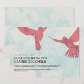 Elegant Red Bird Wedding Invitations Kaart (Voorkant / Achterkant)