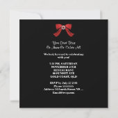 Elegant Red Black Damask Bow Birthday Party Kaart (Achterkant)