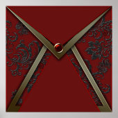 Elegant Red Black Damask Gold Event Poster (Voorkant)